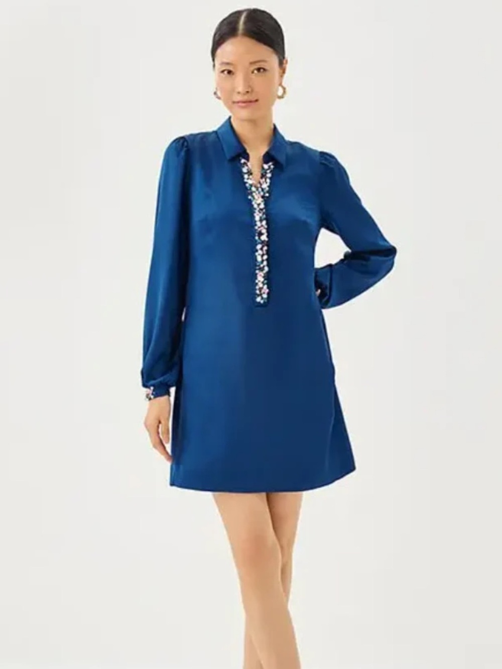 NWT Lilly Pulitzer Womenβs Harmonee Shirtdress in Navy, size 6
